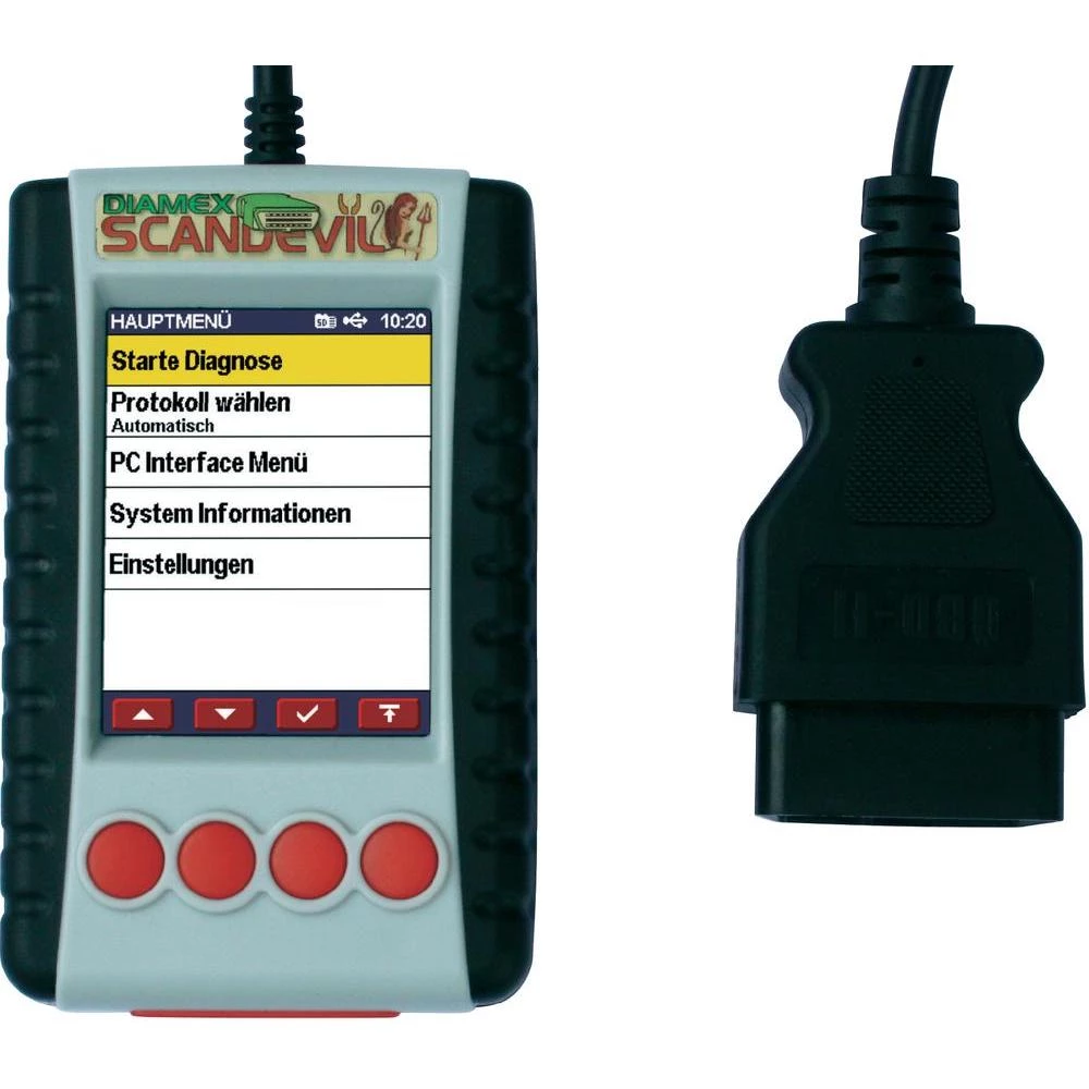 Ručni analizator OBD II Diamexs priključkon na računalo Scandevil II 7101 slika