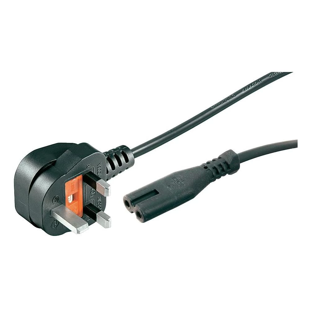 Mrežni kabel za brijaće aparate [ engleski utikač - utikač za male uređaje C7] crna 1.8 m Goobay 81323 slika