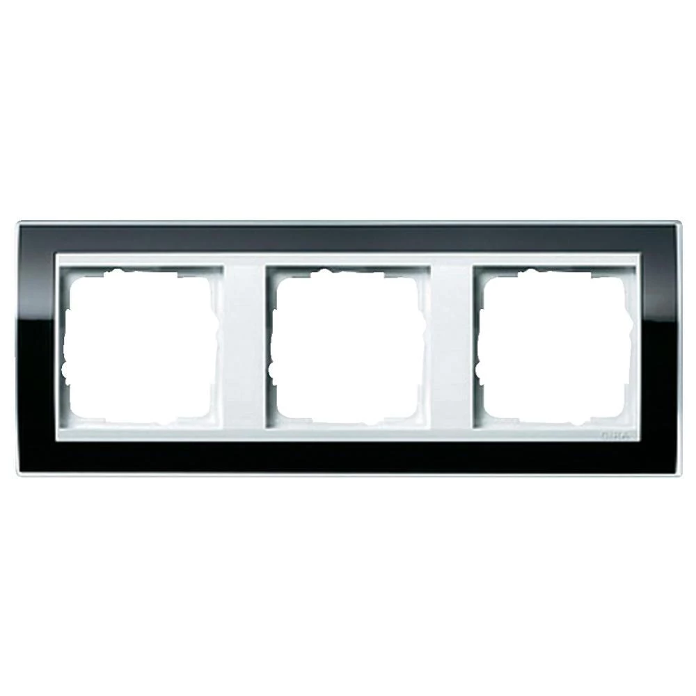 Pokrivni okvir Gira Event 0213733, 3 mjesta, crna boja slika