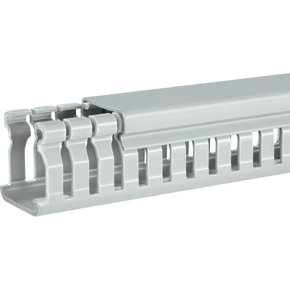 Kabelska kanalica, kanal za ožičenje Hager BA6 60100, sive boje slika