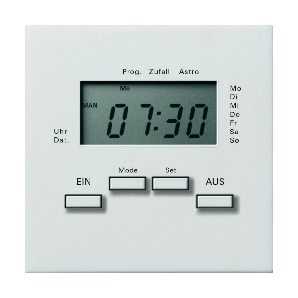 Dnevni uklopni sat za plosnati prekidač Gira 0385112, bijele boje slika