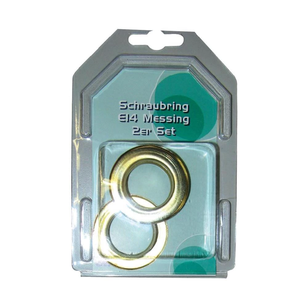 Navojni obruč E14 mesing, 2-delni set slika