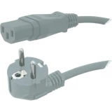 Priključni kabel za rashladne uređaje [ šuko utikač - IEC utikač C13] siva 2 m HAWA 1008231