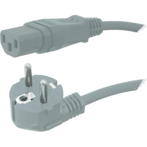 Priključni kabel za rashladne uređaje [ šuko utikač - IEC utikač C13] siva 5 m HAWA 1008235 slika