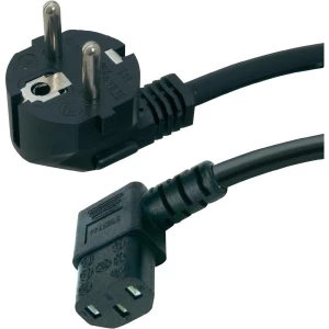 Priključni kabel za rashladne uređaje [ šuko utikač - IEC utikač C13] crna 2 m HAWA 1008236 slika