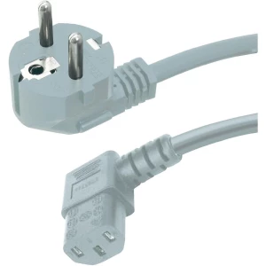 Priključni kabel za rashladne uređaje [ šuko utikač - IEC utikač C13] siva 5 m HAWA 1008241 slika