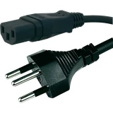 IEC priključni kabel Hawa 1008243, švicarski utikač, 2 m, crne boje, H05VV-F 3G0