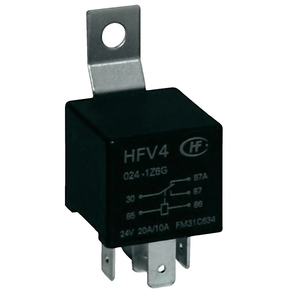 Automobilski relej HFV4 HFV4/02R 24 V/DC 1 preklopni kontakt maks. (NC) 30 A/(NO slika