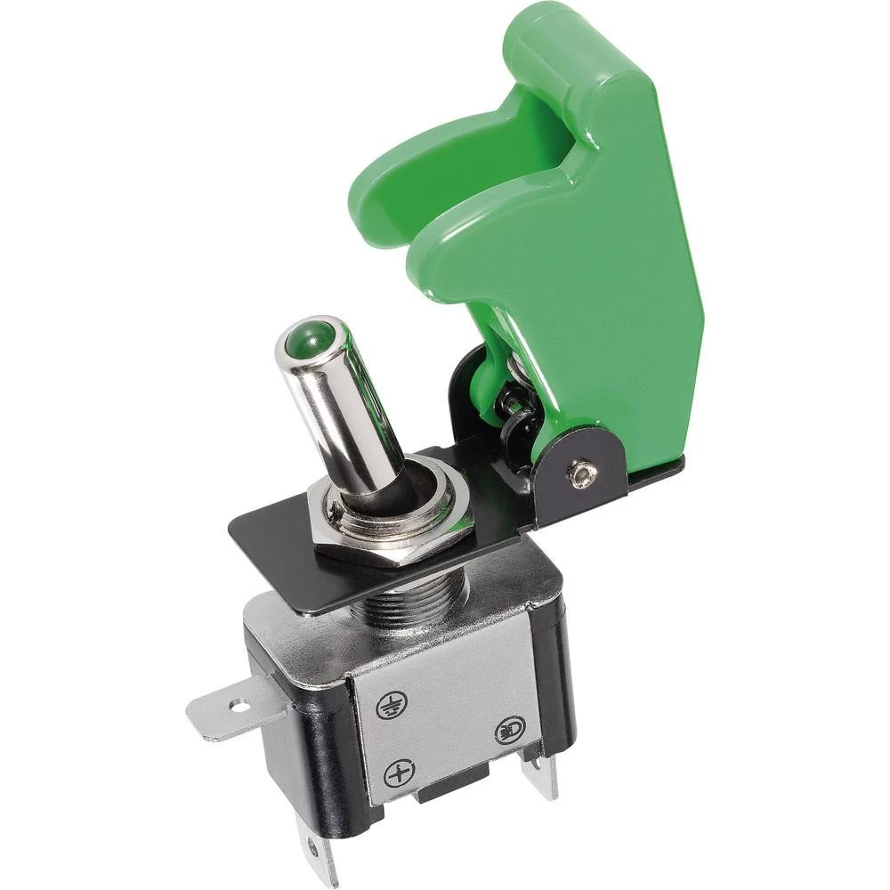 Pregibni prekidač s LED lampicom zeleni 12 V 3006071 slika