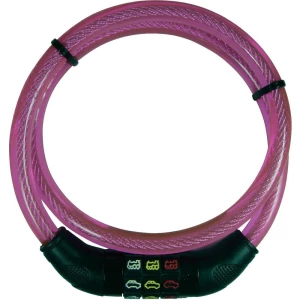Kabelski lokot za bicikl Security Plus, s simbolima, ružičaste boje, oprema za b slika