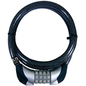 Kabelski lokot sa kodom za bicikl Security Plus ZL 72, crne boje, oprema za bici slika