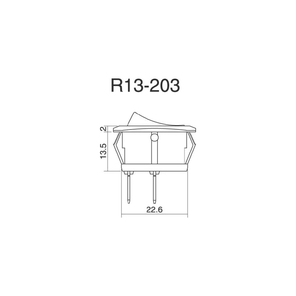 SCI R13-203L-SQ-Avtomobilski klecni prekidač, 12 V/DC, 25A, uključeno/isključeno slika