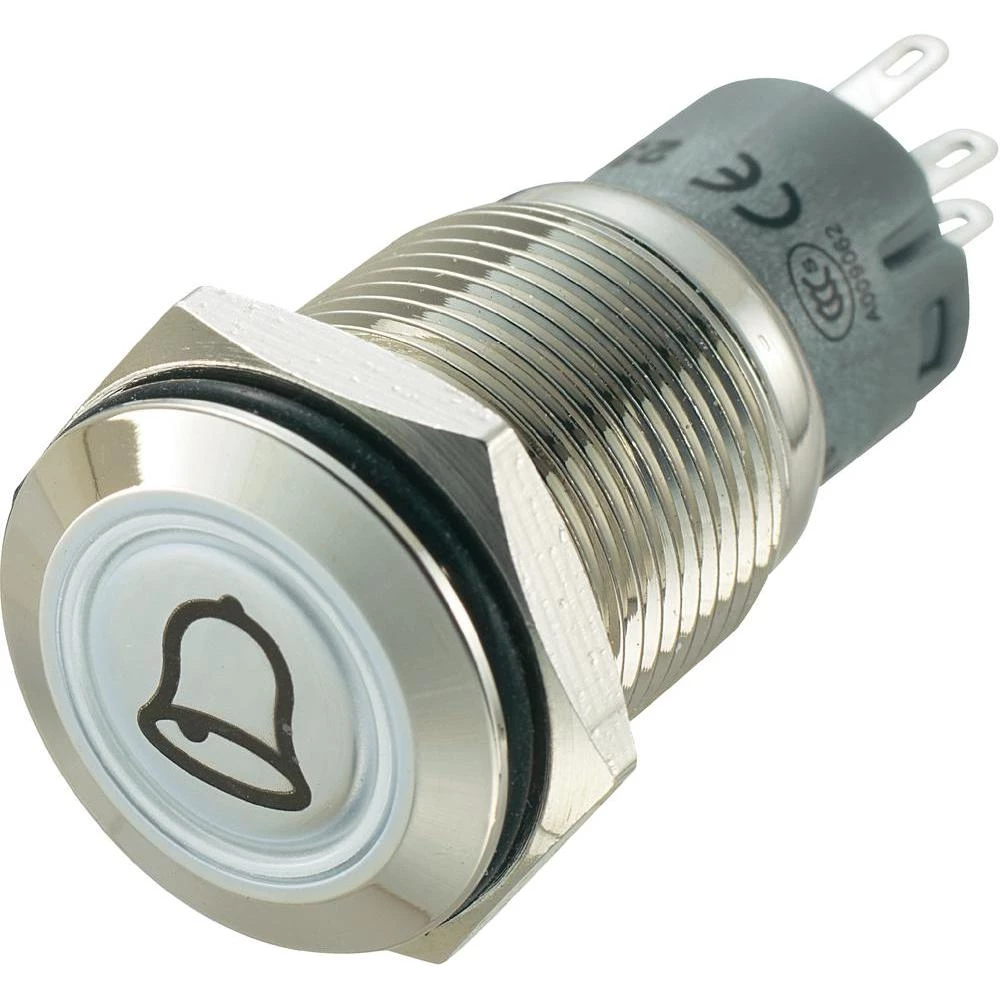 LAS2-GQF-11E/W/12V/N Potisna tipka sa zaštitom, simbol zvonca, 250 V/AC, 5A, 1 x slika