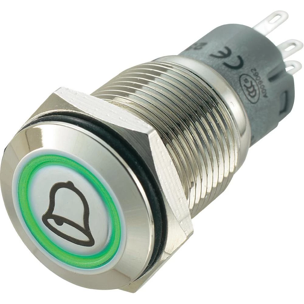 White Label LAS2-GQF-11E/B/12V/N Potisna tipka sa zaštitom, simbol zvonca, 250 slika