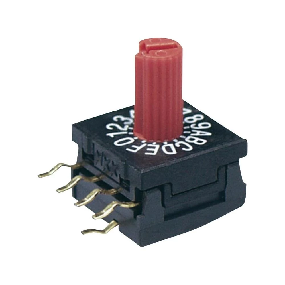 NKK Switches THT FR01KR10P-S-Vrtljivi prekidač, 10 pozicija, okidač iz umjetne m slika