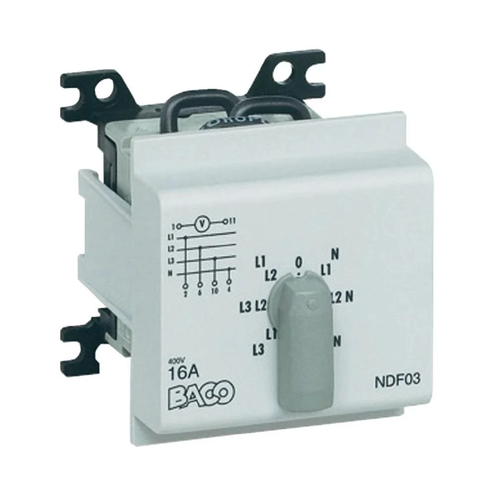 BACO NDF03-Prekidač za voltmetar, prebacivanje na nultu poziciju, 16A, 360°, siv slika
