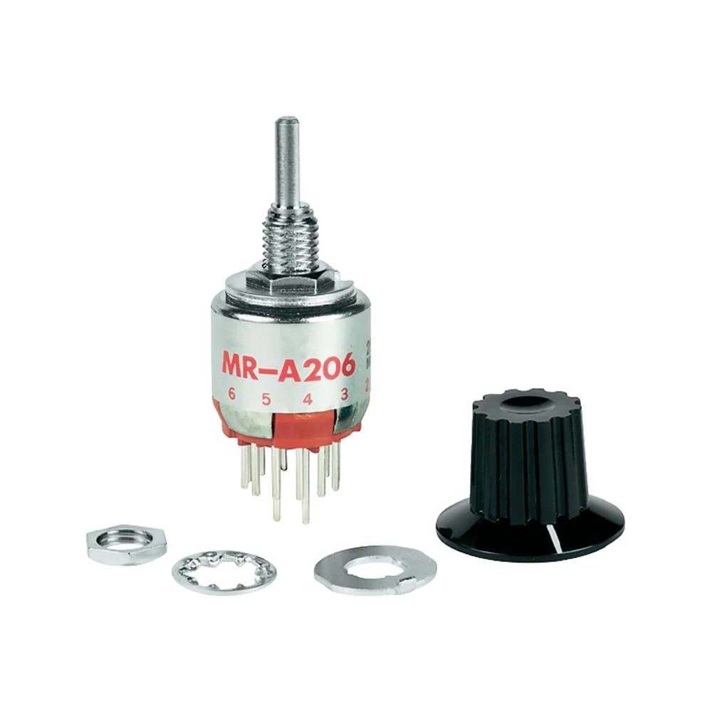 NKK Switches MRA206-A-Vrtljivi prekidač, 125 V/AC, 0.25A, 6 pozicija, 1 x 30°, 1 slika