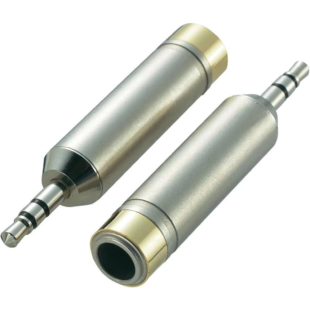 Jack audio adapter [1x JACK utikač, 3.5mm - 1x JACK utičnica, 6.35mm], srebrn slika