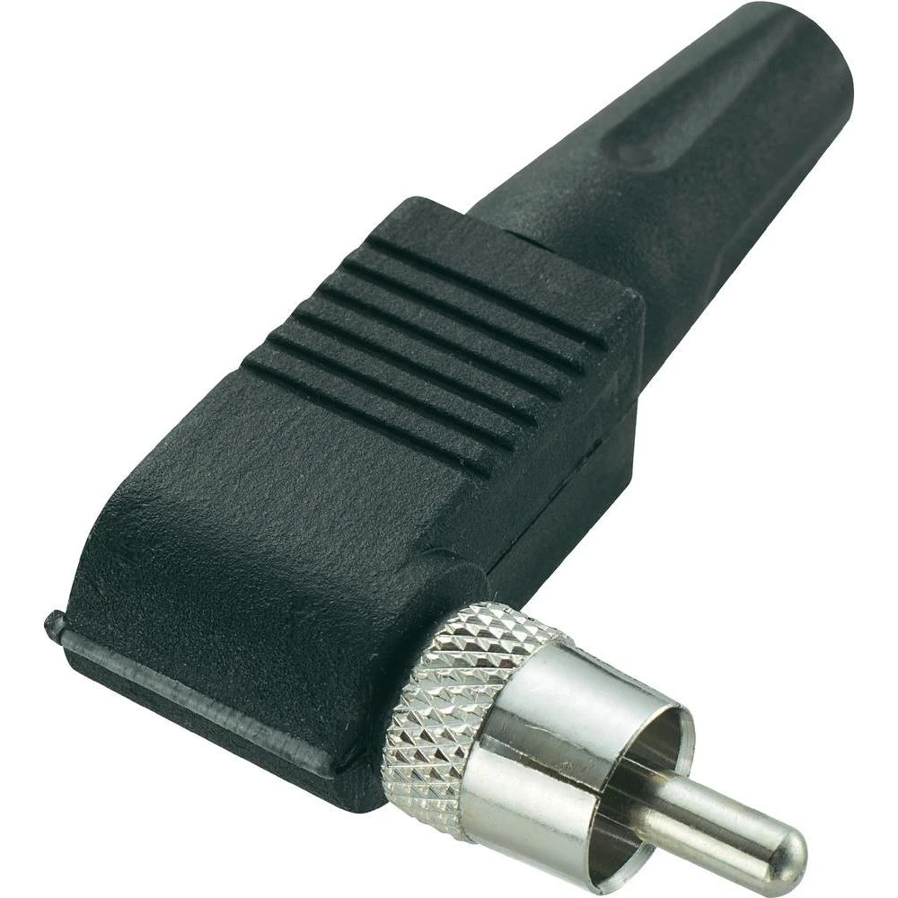 inč konektor, muški, kutni, broj polova: 2, crn, 1 komad slika