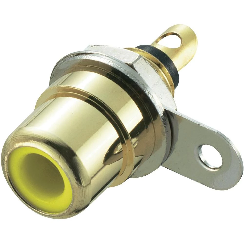 inč konektor, montažni, ženski, za vertikalnu montažu, broj polova: 2, žut, 1 k slika