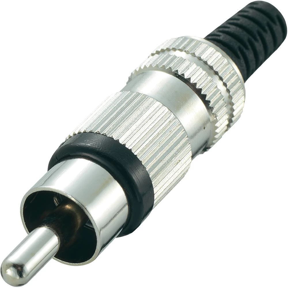 inč konektor, muški, ravni kontakti, broj polova: 2 crn, 1 komad slika