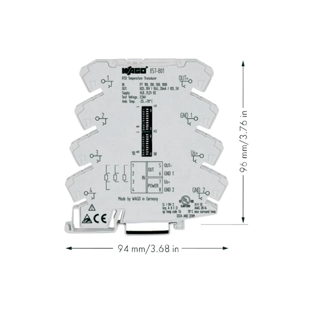 WAGO 857-801-Merioni pretvarač temperature, prilagodljiv, za Pt-Senzor, otpor 85 slika