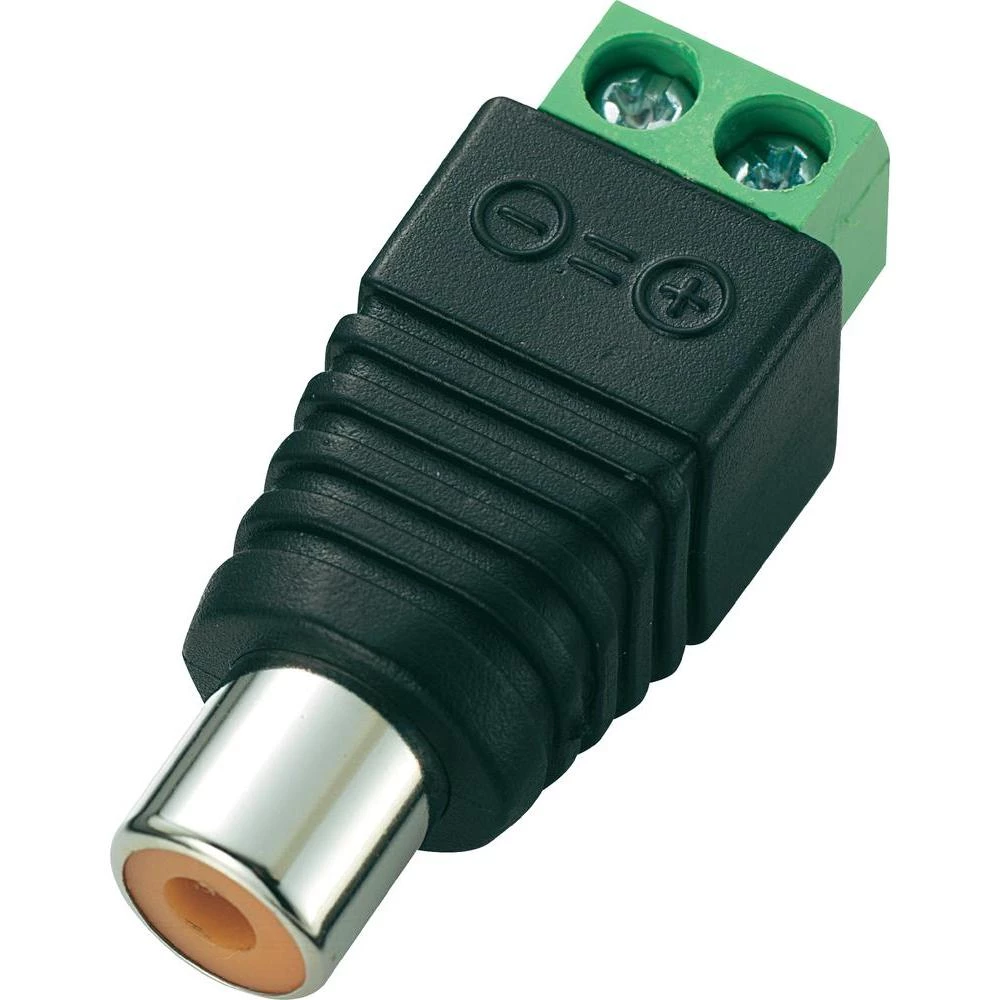 Conrad LT-RAC-J-Činč konektor, ženski, broj polova sa ravnim kontaktima: 2 crn, slika