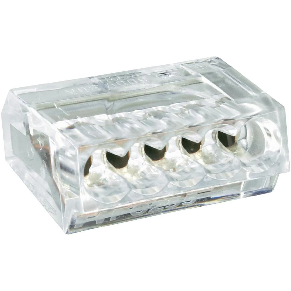 Stezaljka za svjetiljke, poprečni prorez: 0,25-2,5 mm2, 24 A, prozirna slika