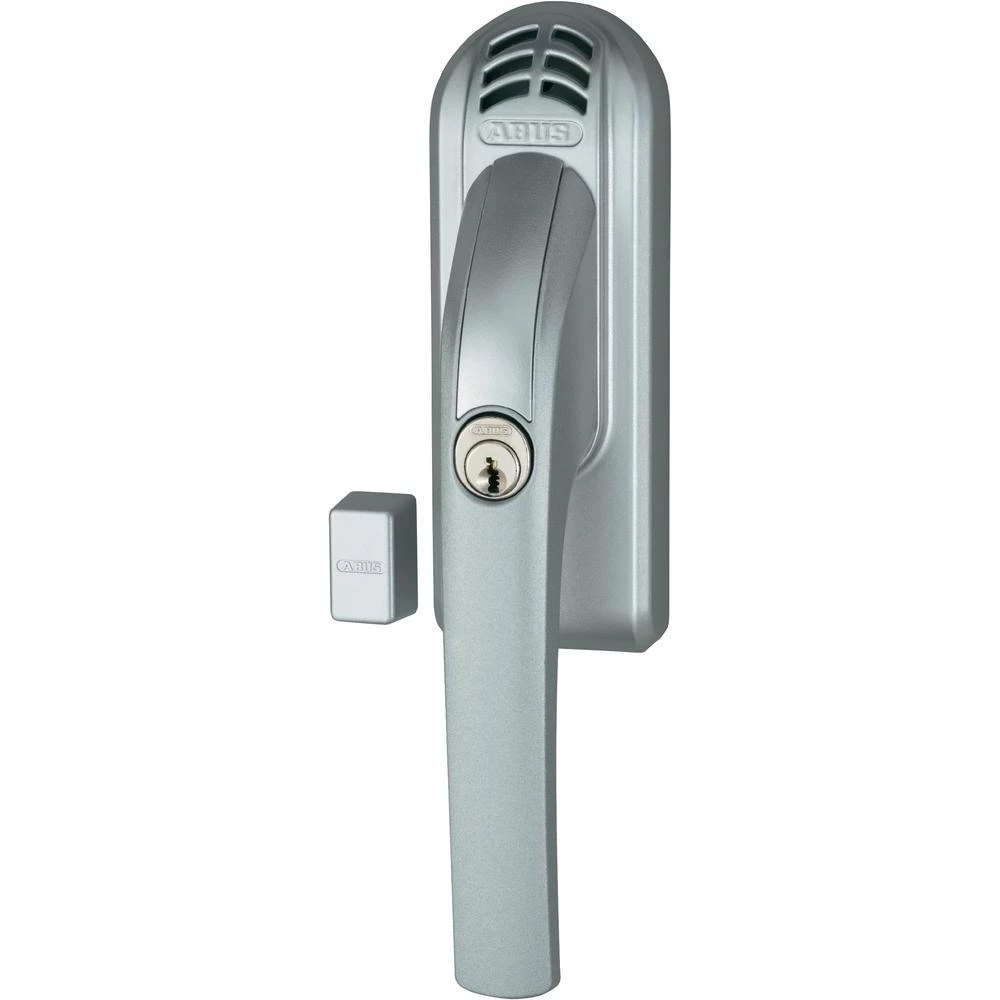 Prozorska ručka s alarmom i bravom Abus ABFG68121, srebrna,DIN, desna, 110 dB A slika