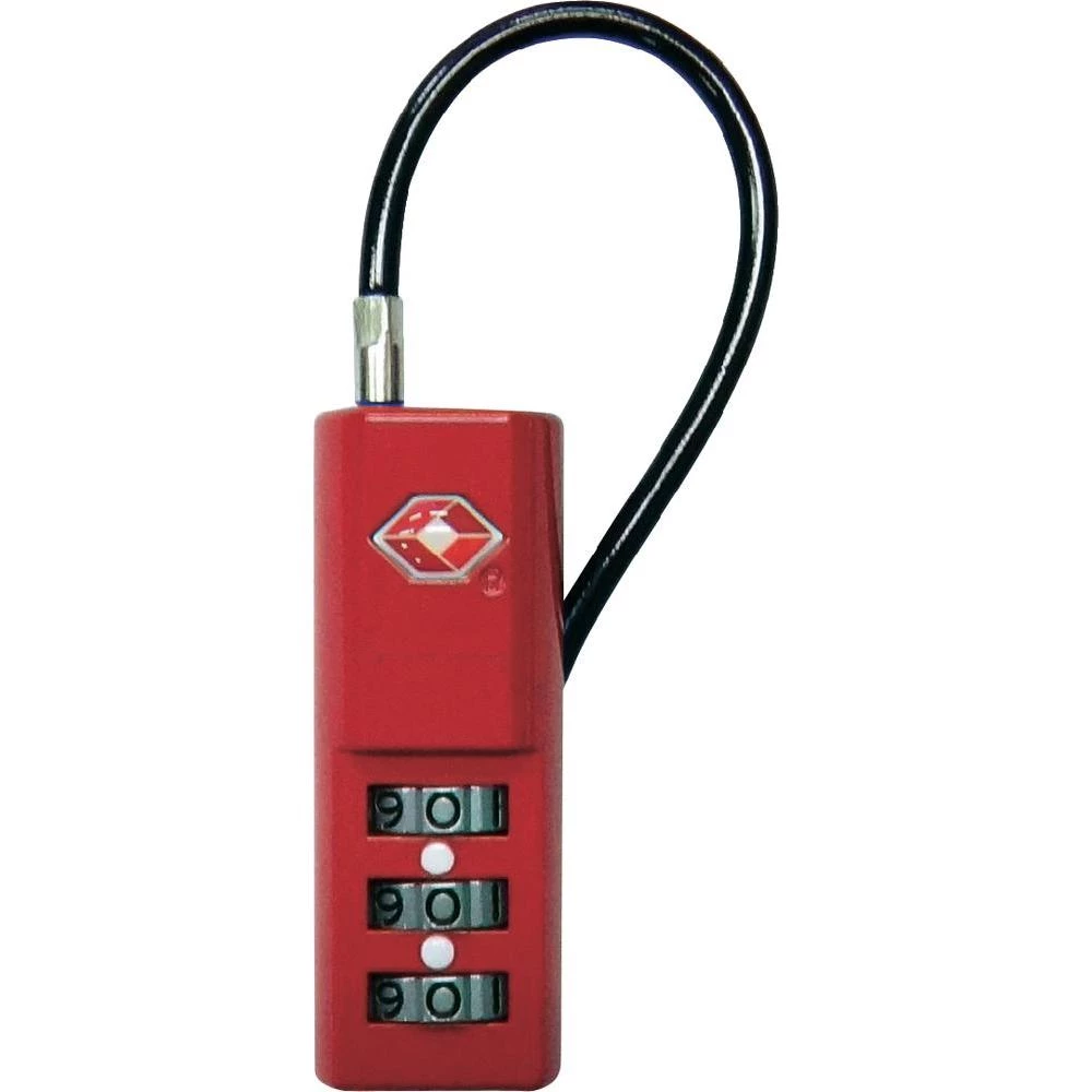 Kabelski lokot u skladu s TSA, crvene boje slika