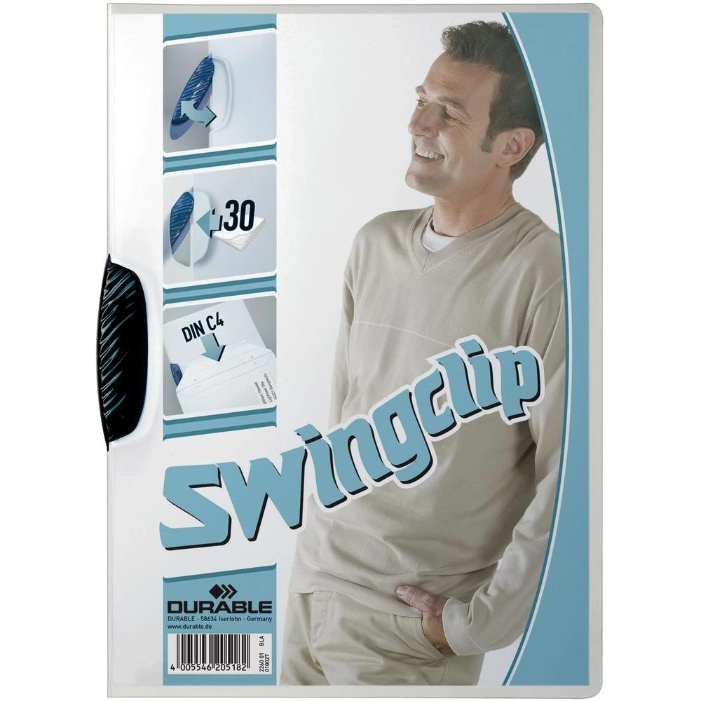 Fascikl sa zatvaračem Swingclip, crni Durable slika