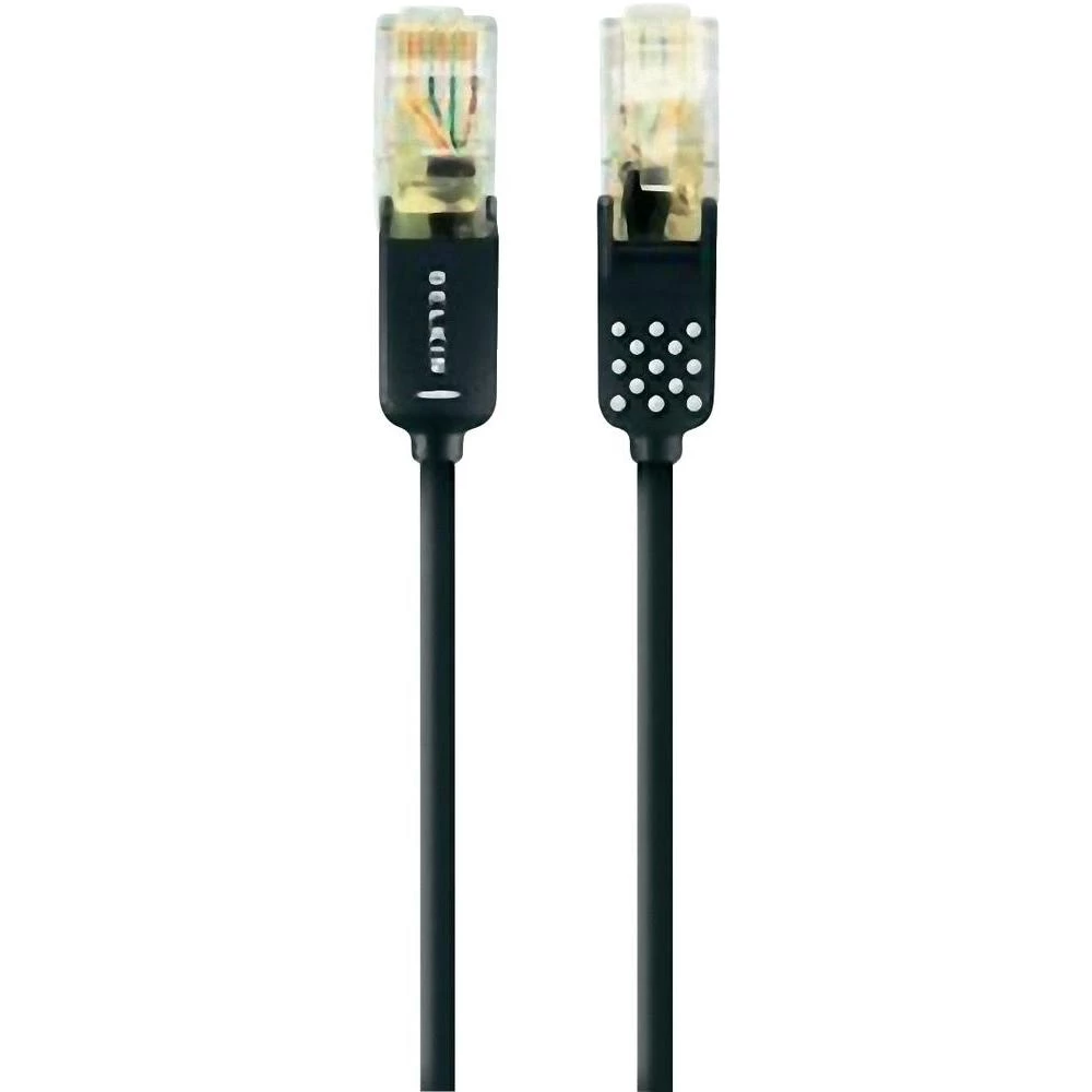 RJ45 mrežni kabel CAT 6 U/UTP [1x RJ45 utikač - 1x RJ45 utikač] 1.80 m crni zašt slika