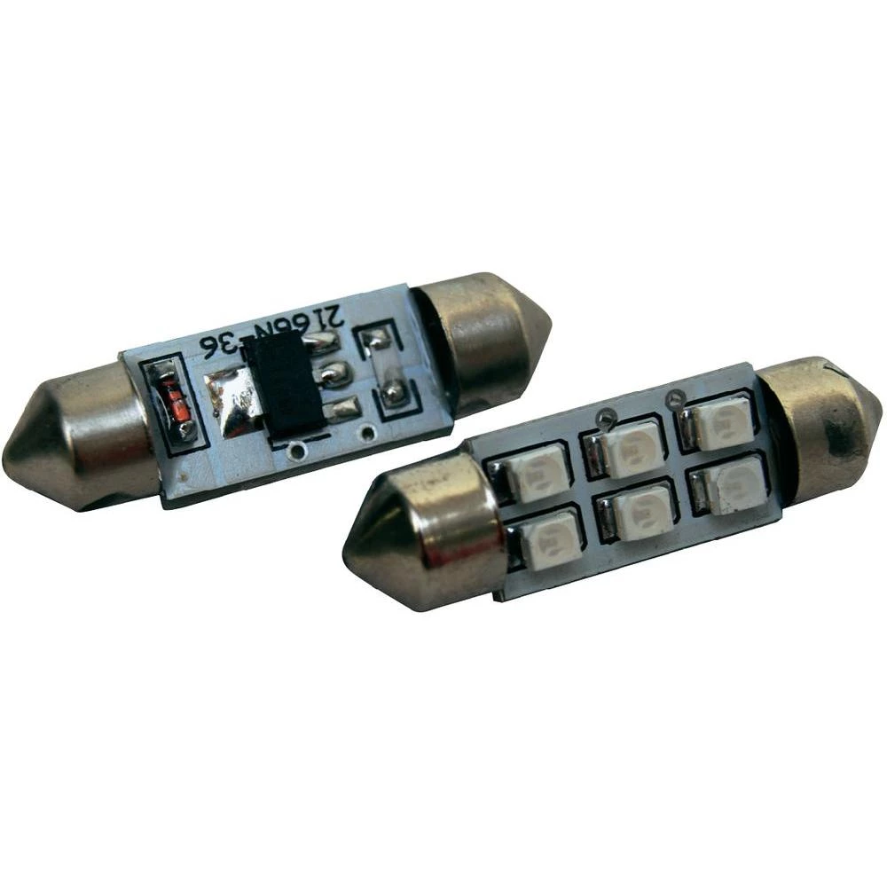 Cjevasta LED žarulja Eufab, SMD, 6 LED, S8.5, plava, (O x D) 10 x 36 mm 13298 slika