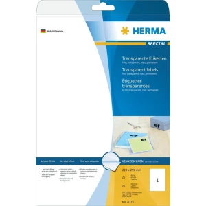 Herma naljepnice Special 4375 ( 210 mm x 297 mm ), prozirne (mat), 25 kom., traj slika