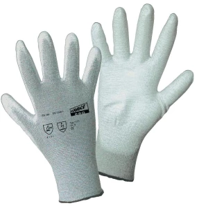 Fine štrikane rukavice Worky 1171 ESD, poliamid/karbonska vlakna s PU-prevlakom, slika