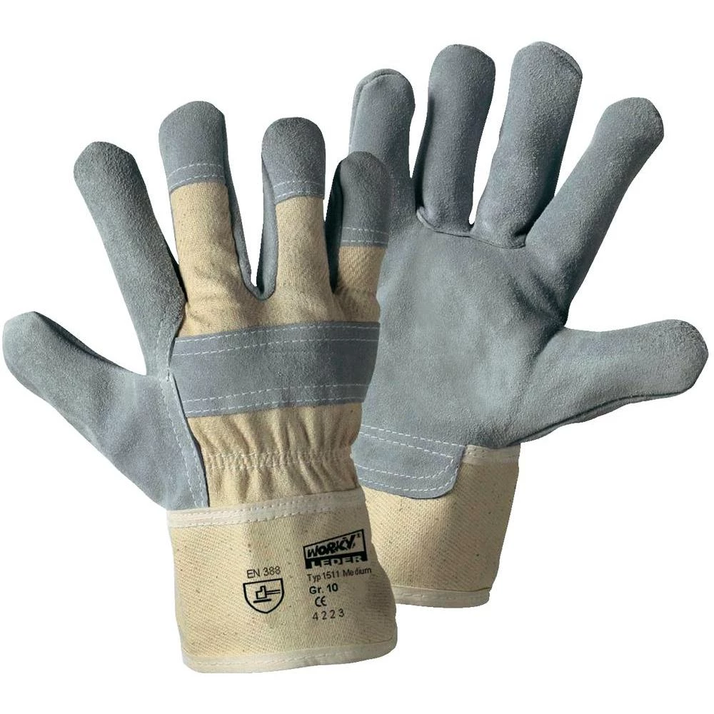 Rukavice Worky Medium 1511, veličina 10, gornji materijal: goveđa koža/pamuk slika