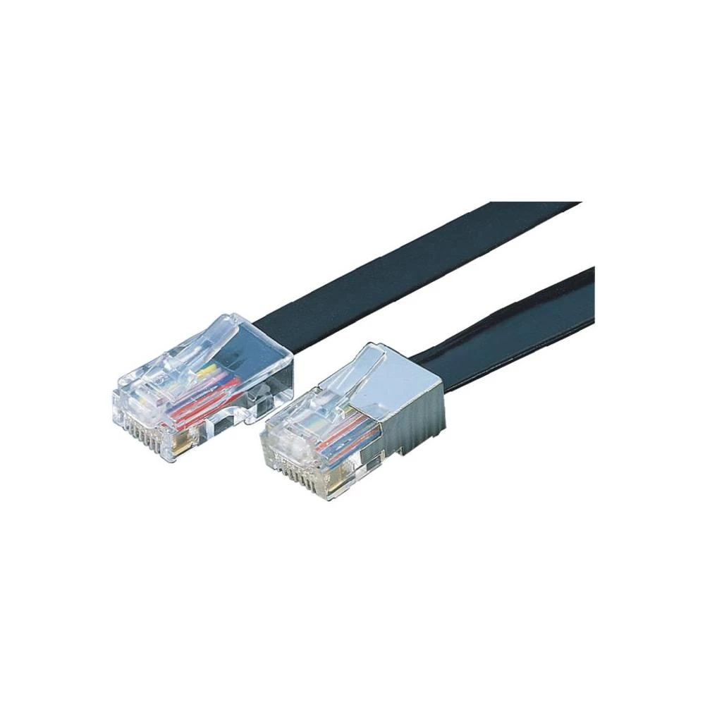 ISDN priključni kabel [1x RJ45 utikač - 1x RJ45 utikač] 15 m crni Conrad slika