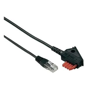 DSL priključni kabel [1x TAE-F utikač - 1x RJ45 utikač 8p2c] 10 m crni Hama 4064 slika