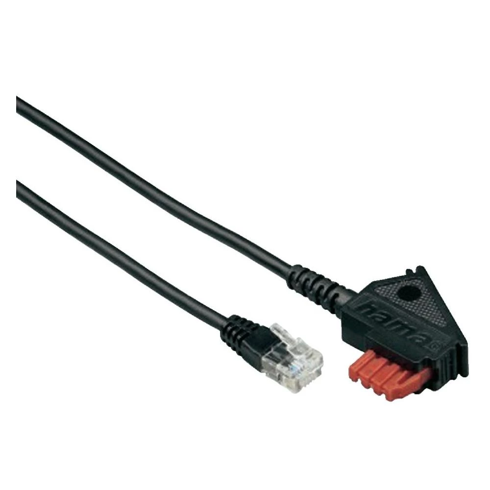 DSL priključni kabel [1x TAE-F utikač - 1x RJ11 utikač 6p2c] 3 m crni Hama 40654 slika