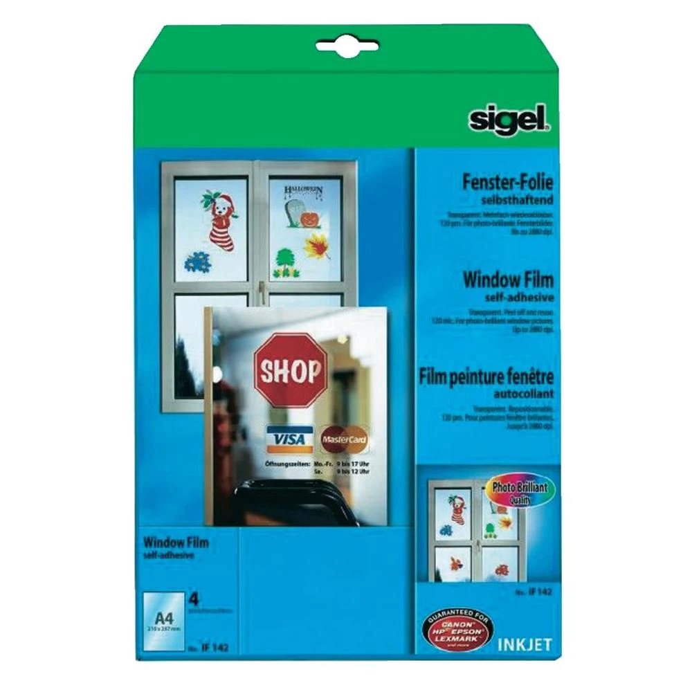Sigel prijenosne folije za prozor, za tintne pisače, samoljepljive, IF142, DIN A slika