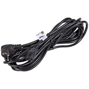 Akyga struja priključni kabel [1x ženski konektor IEC c13, 10 a - 1x sigurnosni utikač ] 5.00 m crna slika