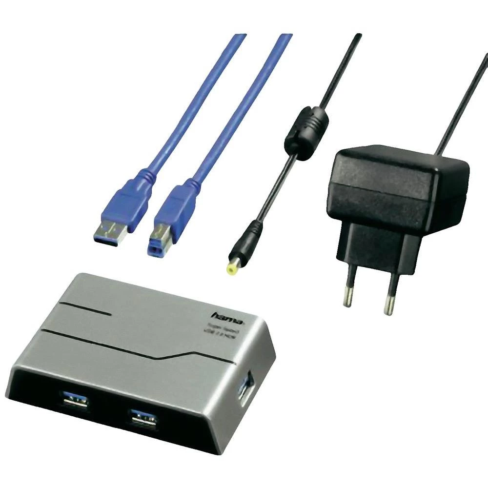 4-portni USB 3.0 hub Hama srebrni/crni slika
