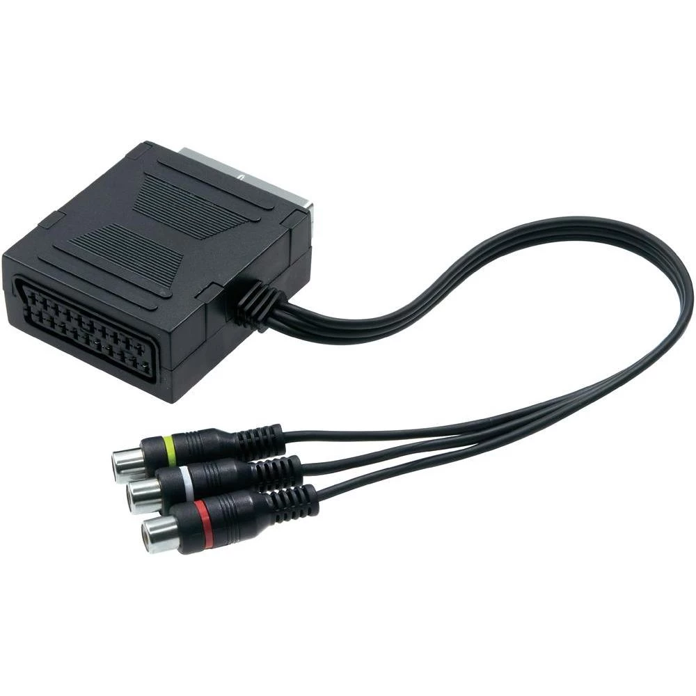 SCART/Činč Y-adapter SpeaKa Professional [1x SCART-utikač <=> 3x Činč-utičnica, slika