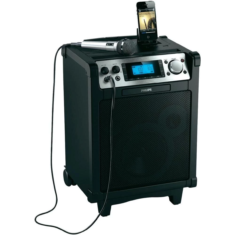 Prijenosni sustav zvučnika Philips AZP6 za iPod i iPhone, crn slika