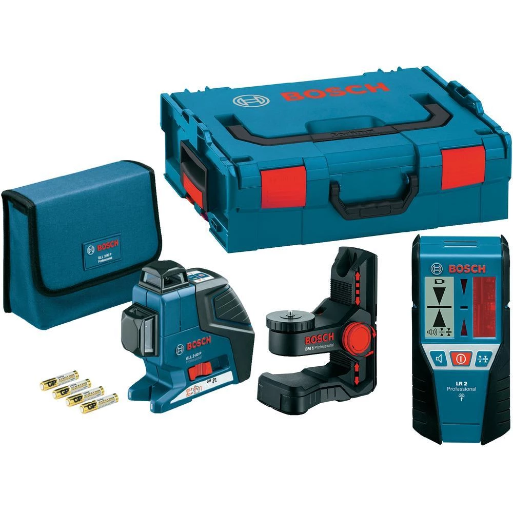 Linijski laser GLL 2-80 P + univerzalni držač BM 1 P + laserski prijamnik LR 2 P slika