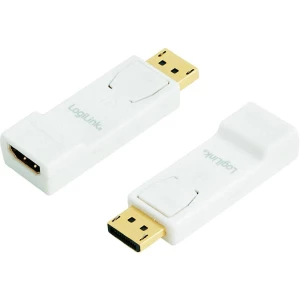 DisplayPort/HDMI adapter LogiLink [1x DisplayPort-utikač  1x HDMI-utičnica] bijel, pozlaćeni konektori, CV0057 slika