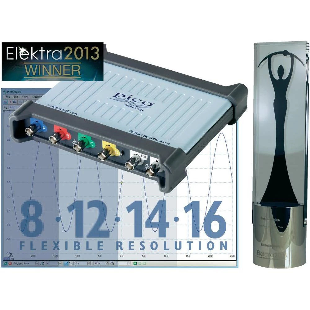 pico PicoScope® 5443A USB osciloskop, 4-kanalni osciloskop za računalo, USB-Scope širina pojasa 60 MHz slika