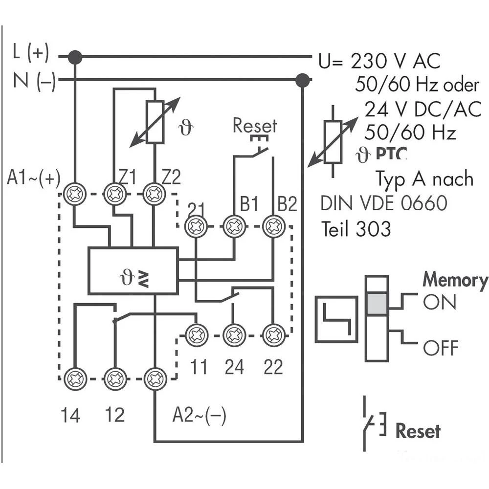 Finder 71.92.0.024.0001-Termistorski relej sa memorijom pogreška, PTC nadzor slika