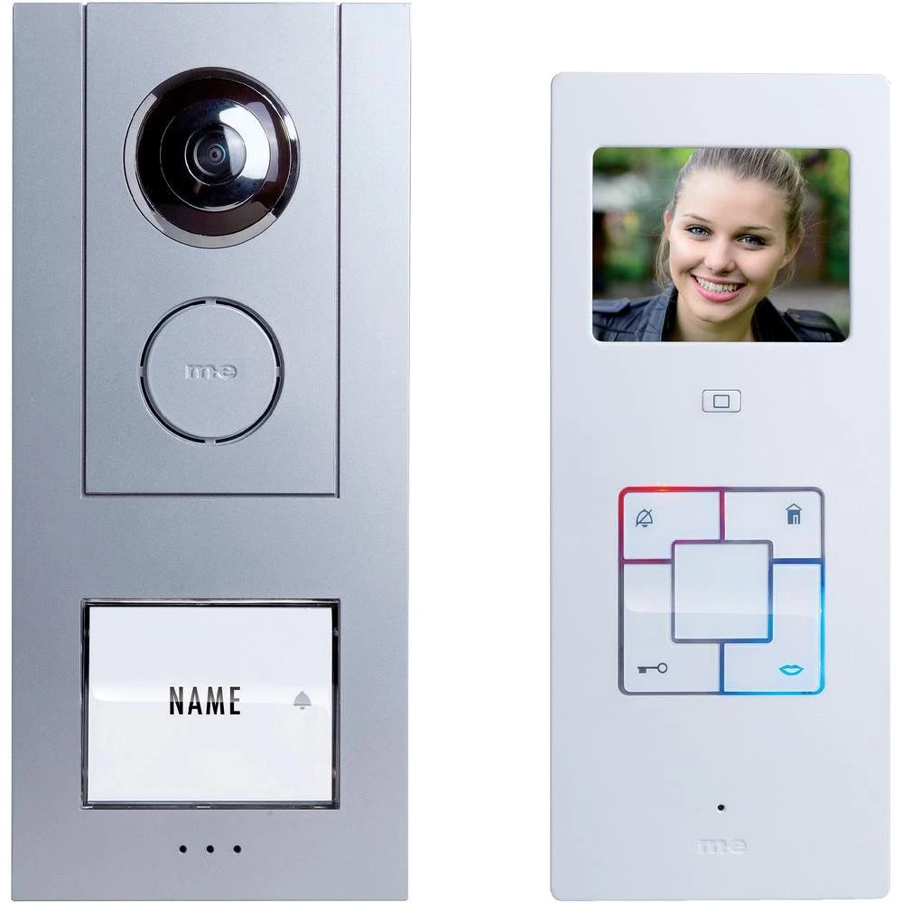 Video portafon s kablom, komplet m-e modern-electronics Vistus VD6310 1 obiteljska kuća, srebrni, bijeli slika