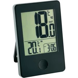 Bežični termometar sa satom crni slika